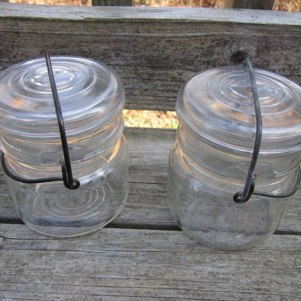 Ball Wide Mouth Bail Jar- Eclipse Lot of 2 Vintage with Lids 1930s-1960s